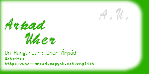 arpad uher business card