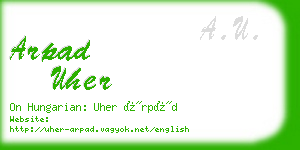 arpad uher business card